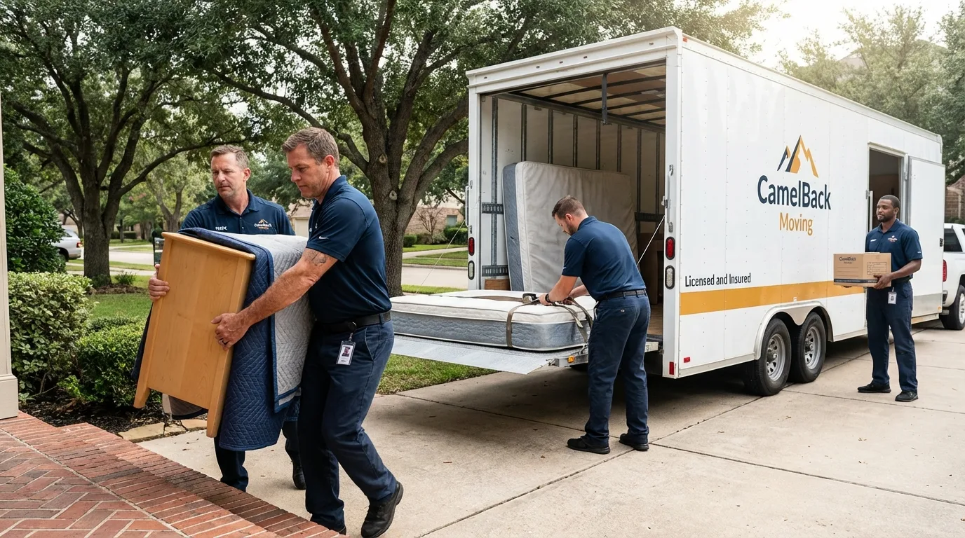 Crew loading residential truck for cross-state move from Sumner, WA